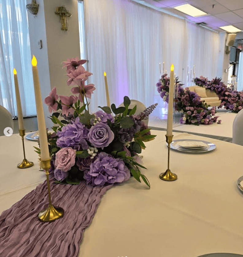 Floral Centrepiece with Tapers