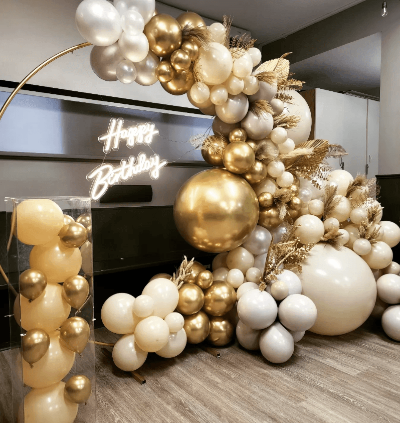 Balloon garland and backdrop styling by Sparkle Events
