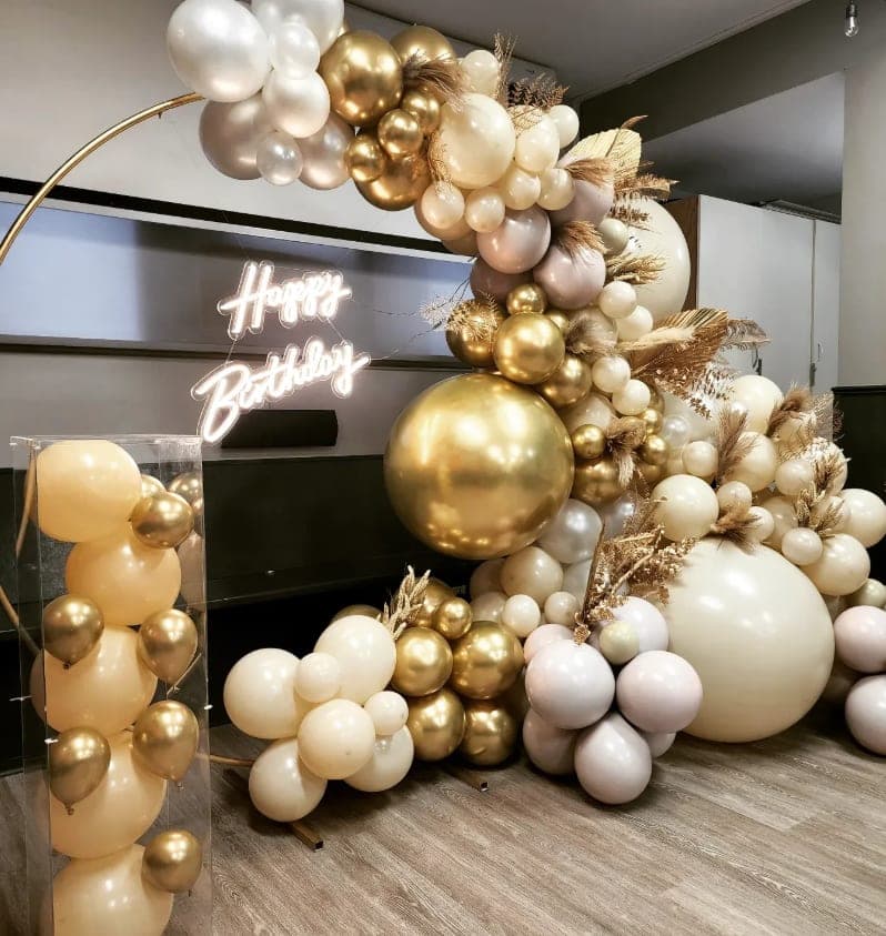 Balloon garland and backdrop styling by Sparkle Events