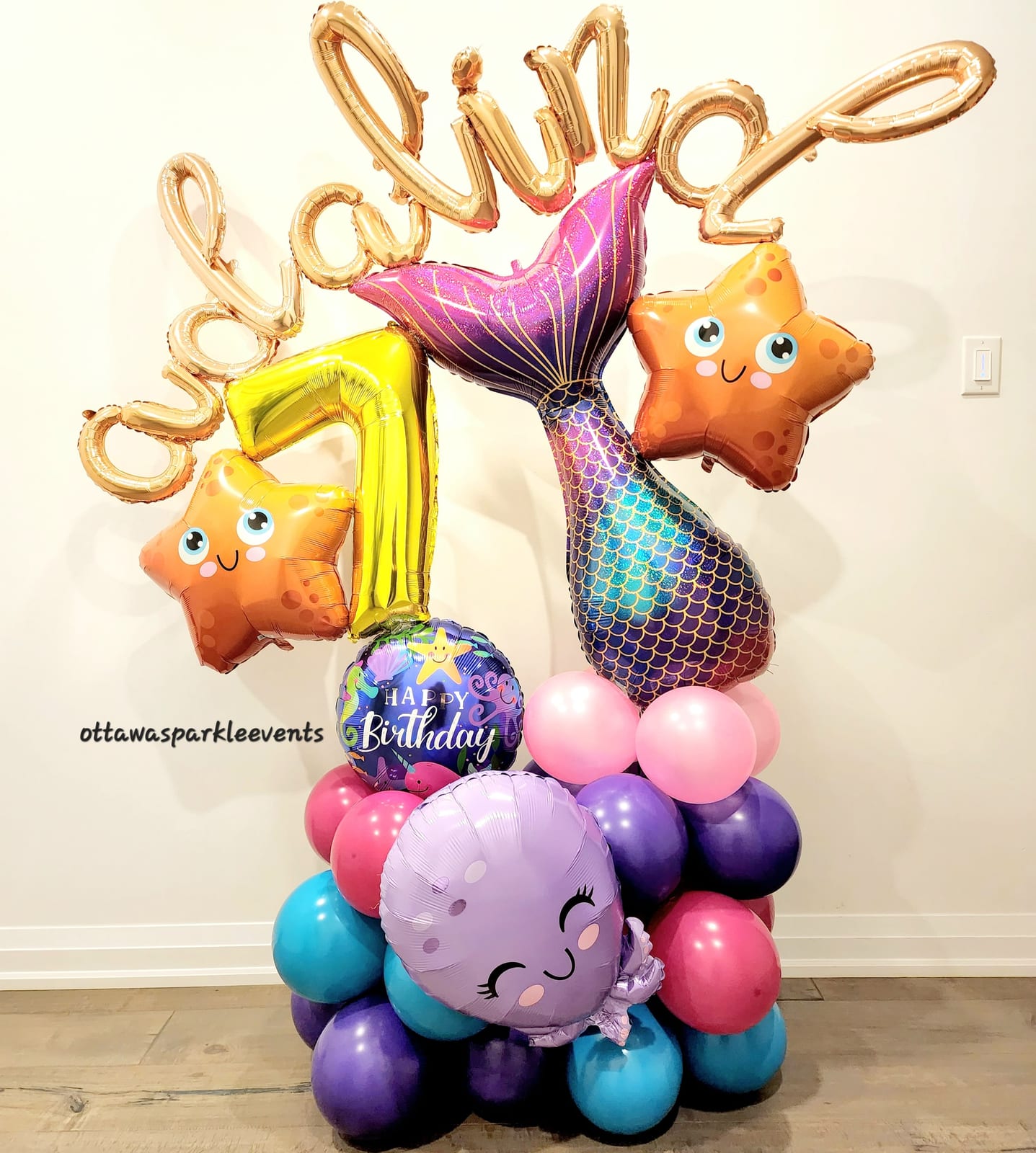 Mermaid Number Seven Balloon Bouquet