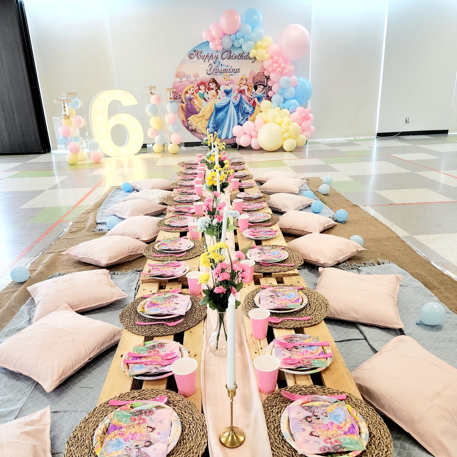 Princess Themed Birthday Picnic Table
