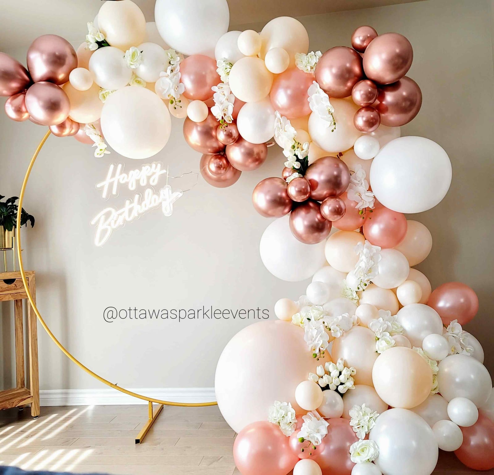 Rose Gold Birthday Hoop Garland