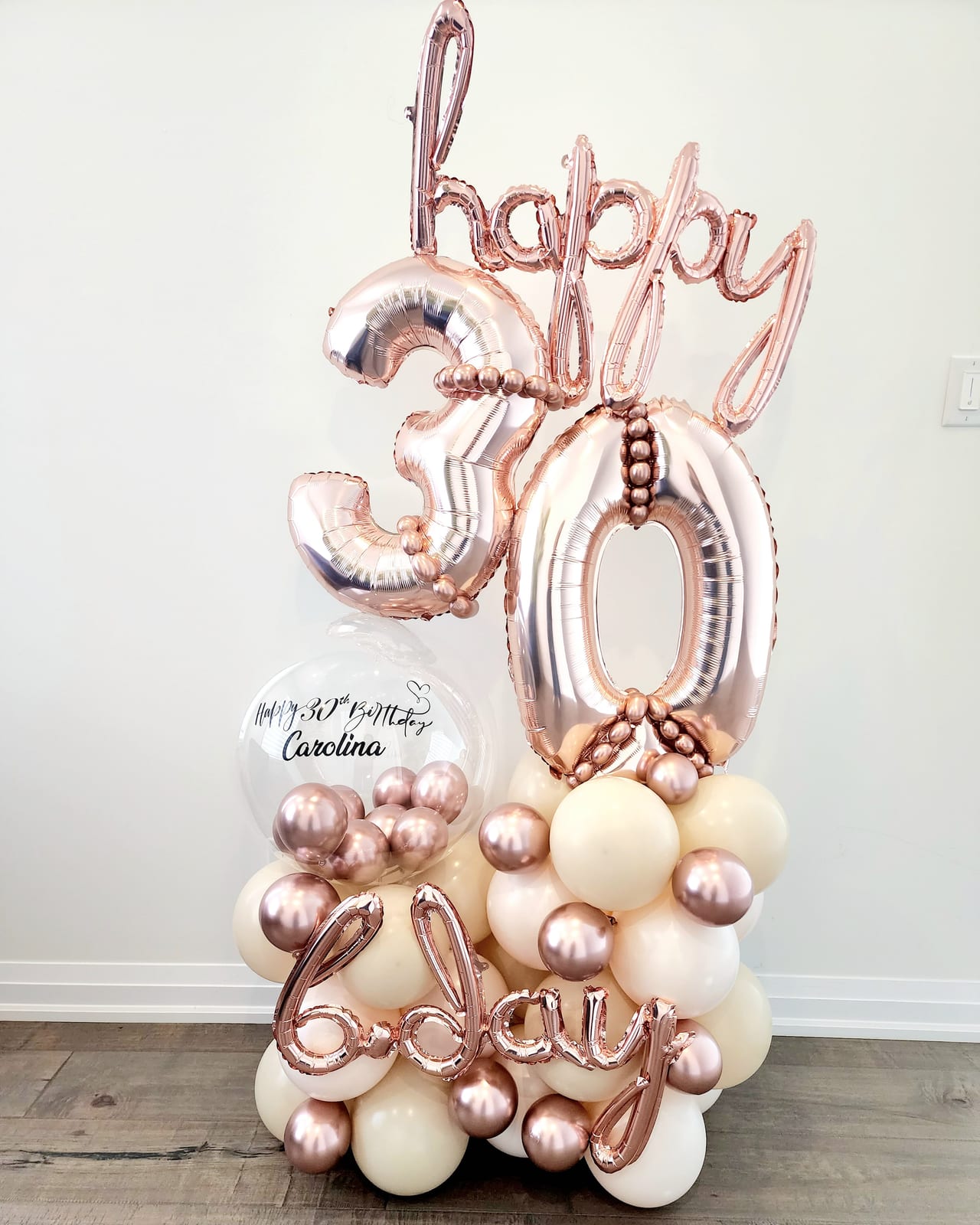 Rose Gold Number Balloon Bouquet
