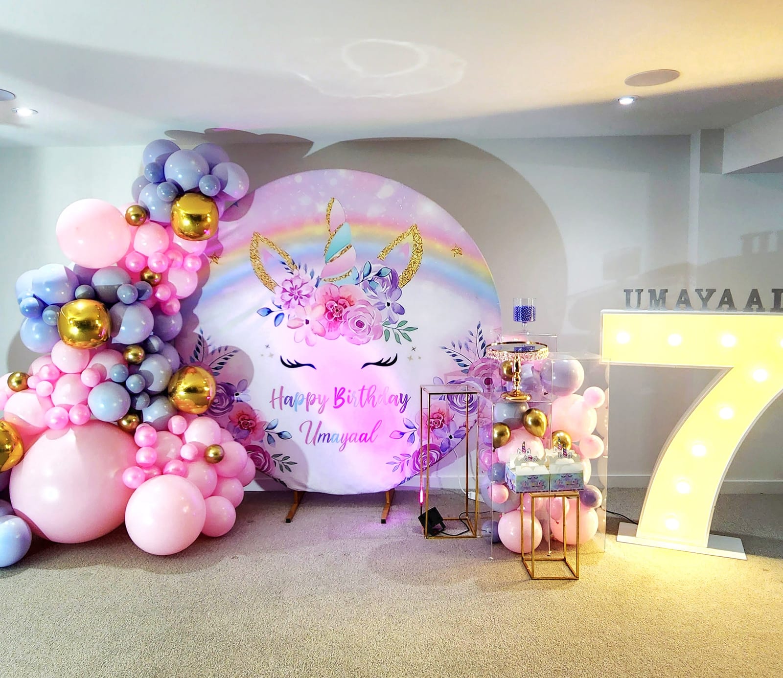 Unicorn Birthday Round Backdrop
